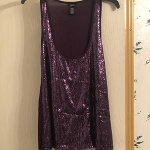 Plum purple sparkle tank top
